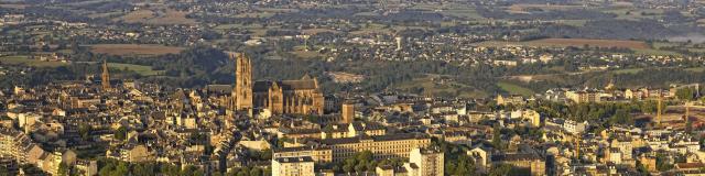 Vue panoramique de Rodez et les alentours