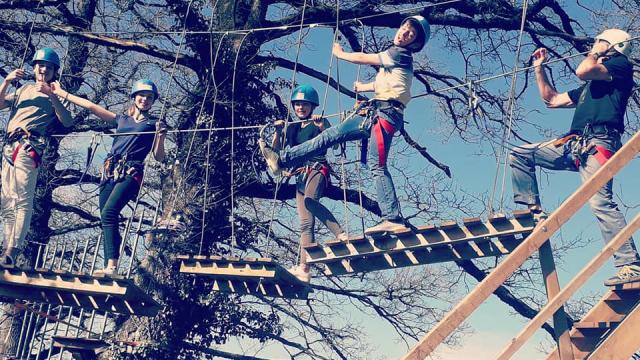 Groupe dans les arbres de Combelles