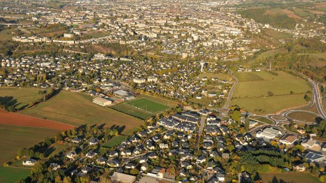 Vue aérienne d'Olemps et Rodez