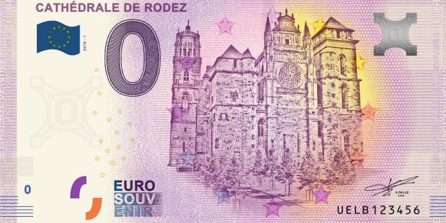 Billet Souvenir de la cathédrale de Rodez