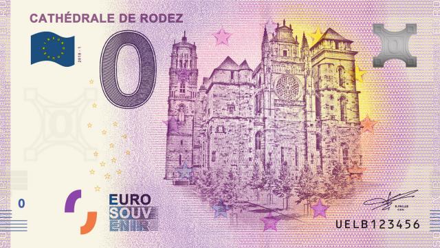 Billet Souvenir de la cathédrale de Rodez