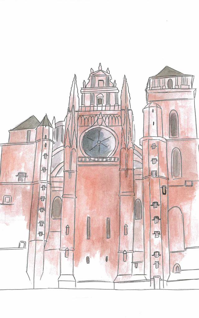 Dessin de la façade de la cathédrale