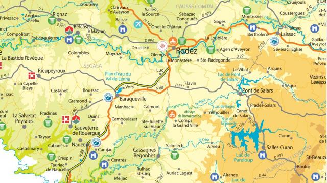 Carte touristique de l'Aveyron