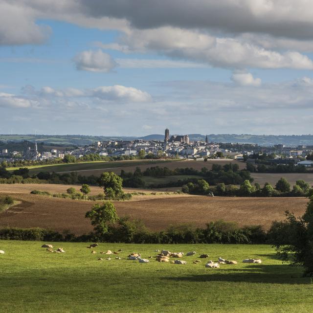 Vue sur Rodez depuis la campagne