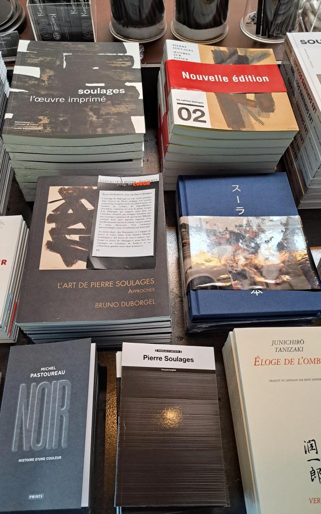 Livres d'art à la boutique du musée Soulages