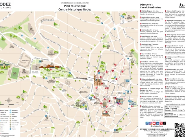 Plan du centre-ville de Rodez